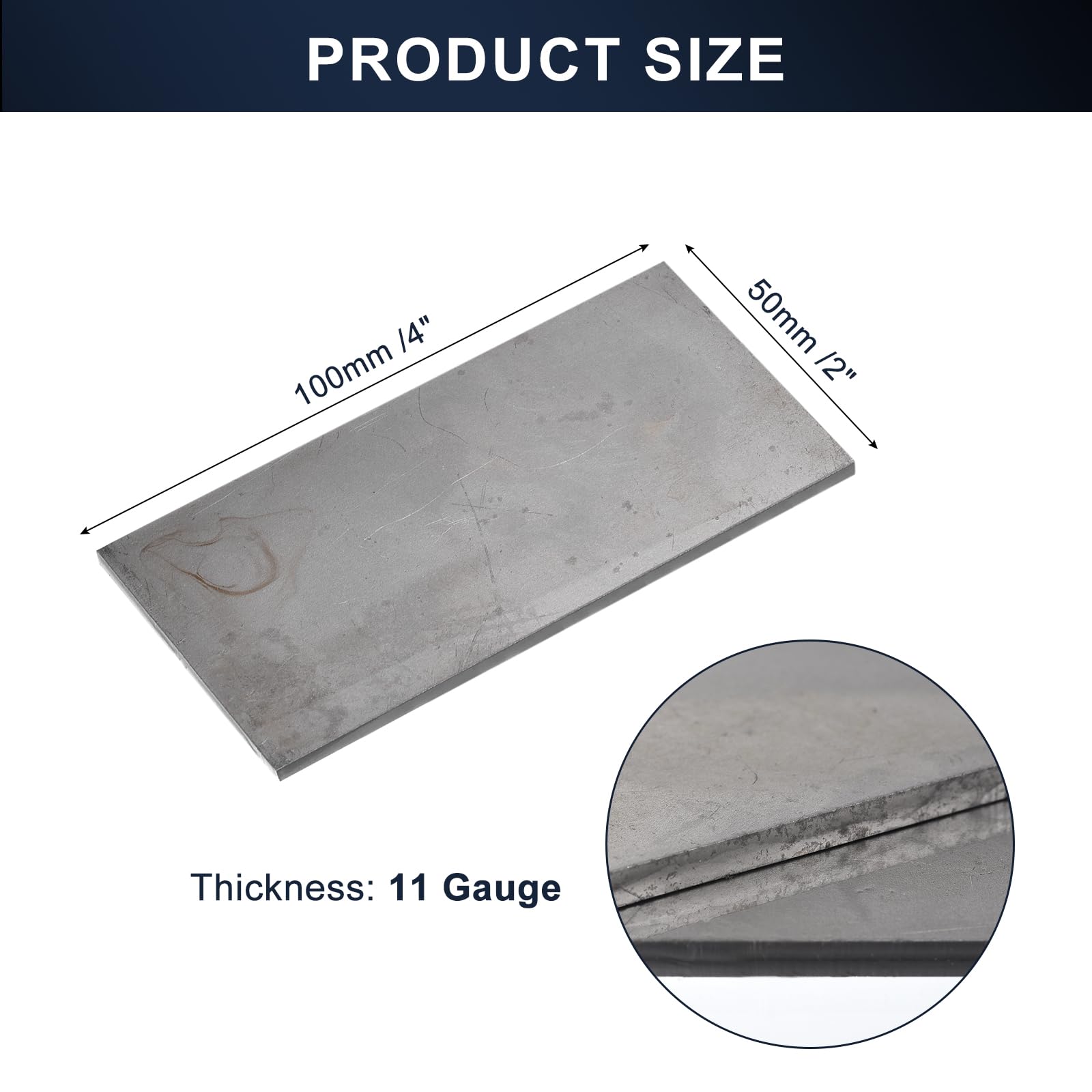 QUARKZMAN Placa de soldadura de acero suave de 2x4 pulgadas, calibre 11, práctica y entrenamiento de soldadura para MIG, TIG, ARC, gas, electrodo, 24 unidades