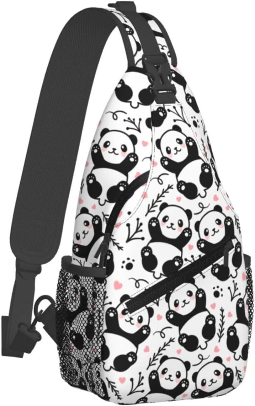 Cute Panda Sling Bag For Women Men Funny Backpack Crossbody Shoulder Bag Sling Backpack Chest Bag Travel Hiking Casual Sport Daypack - Image 2
