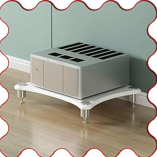 Genérico Moderno Soporte Blanco de 4 Niveles para Audio y Video: gabinete estéreo multifunción con Almohadillas amortiguadoras para Sistemas de Almacenamiento HiFi y Cine en casa.
