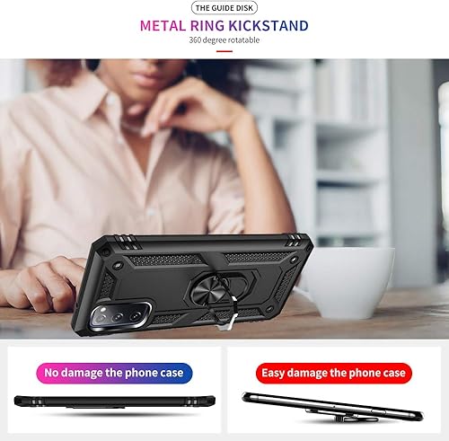 Miniatura 6 de Funda para Samsung Galaxy S20 FE, Galaxy S20 FE 5G con protector de pantalla HD, fundas protectoras de grado militar con anillo para Samsung Galaxy
