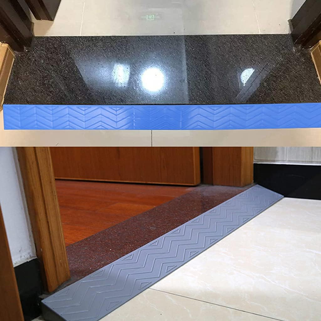 1-6Cm Rise Indoor Step Ramps Vacuum Robot Plastic Wheelchair Threshold Ramps for Car Bike Lawn Mower Cart Garage Warehouse/100X8X2Cm(39.4X3.2X0.8inch)