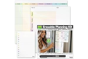 M.C. Squares Dry Erase Calendar, Weekly Planner & To-Do List | Tackie Markers Included