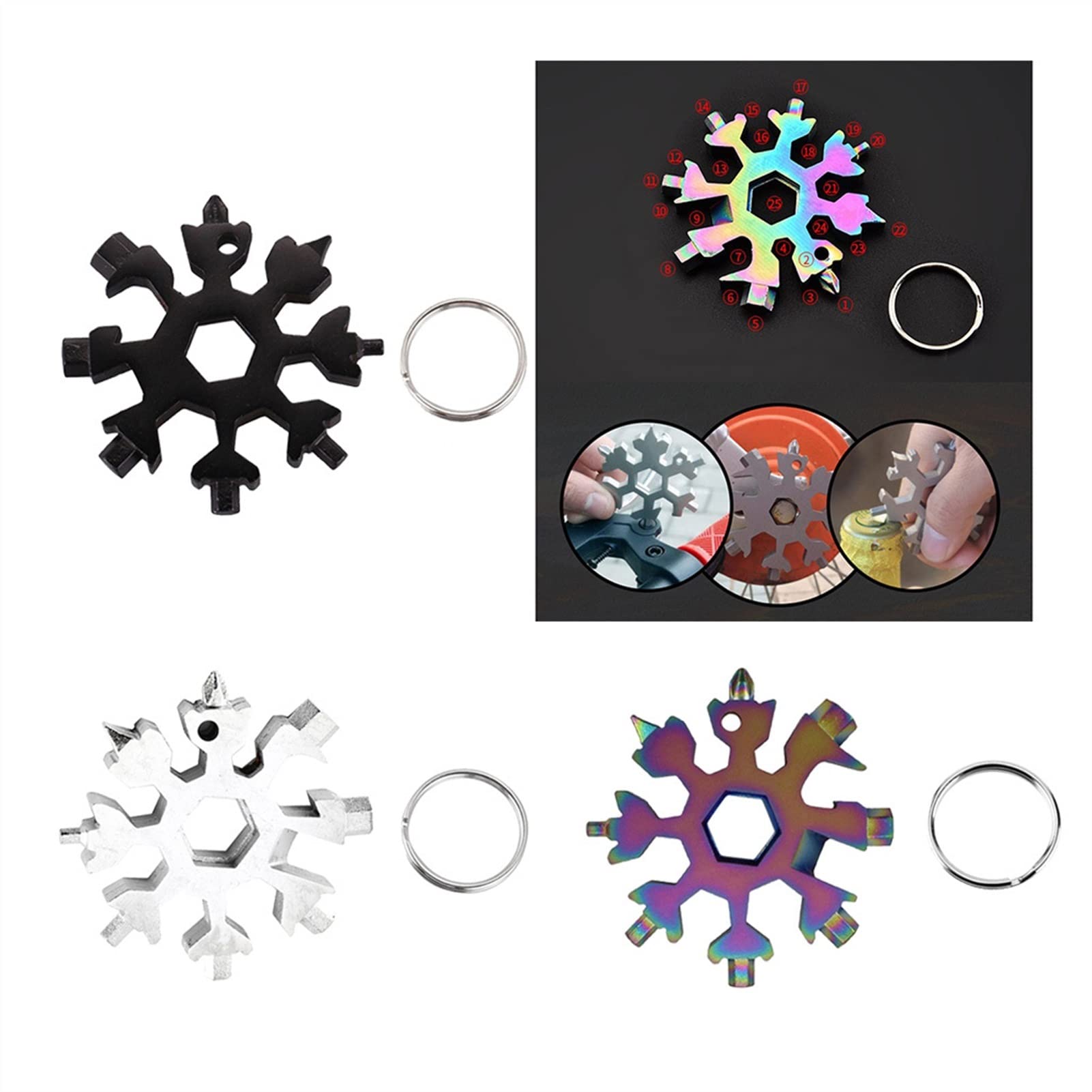 Schneeflocken-Schraubenschlüssel, Schneeflocken-Multitool, Schraubendreher-Schlüssel