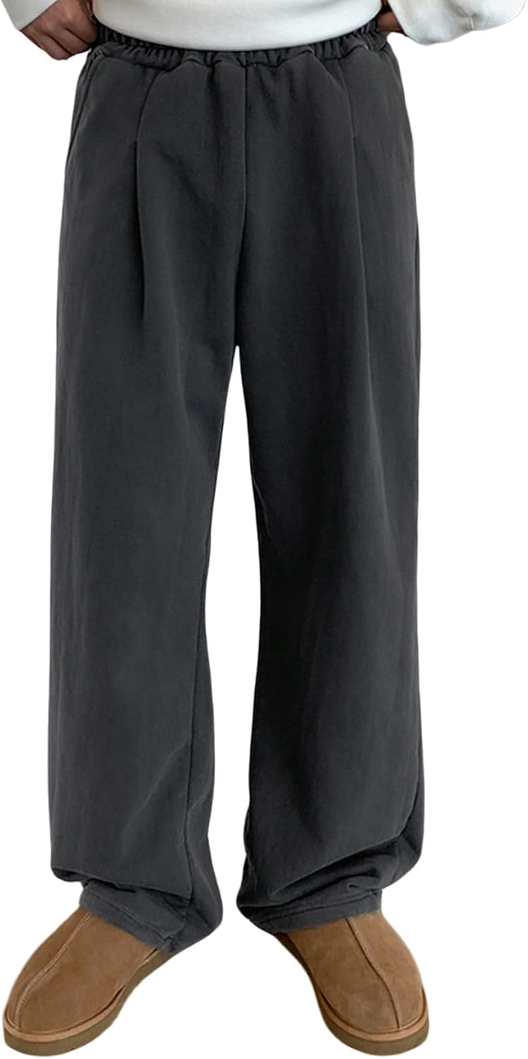 Men's Baggy Sweatpants Elastic Waist Straight Leg Lounge Track Sweat Pants Casual Baggy Joggers