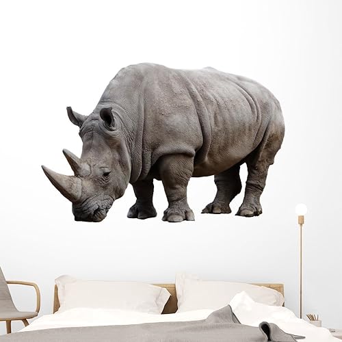 Miniatura 10 de Wallmonkeys Rhino Wall Decal Peel and Stick Animal Graphics (18 pulgadas de ancho x 14 pulgadas de alto) WM312742