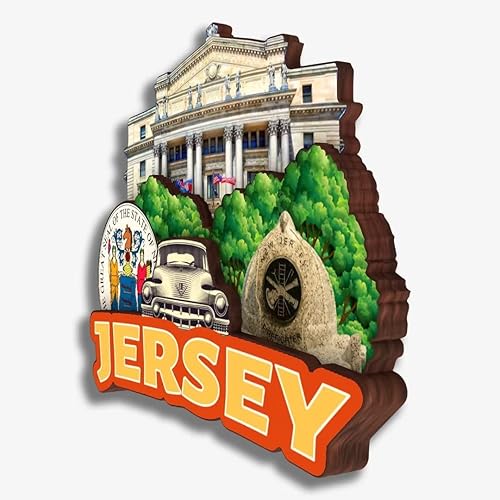 Miniatura 3 de Jersey City New Jersey USA America - Imán para nevera, colección de madera, madera 3D, hecho a mano, recuerdos de la ciudad de viaje, imán para