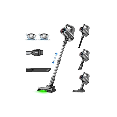 VersLife Cordless Vacuum Cleaner 500W/40KPA/40Mins, Lightweight Stick Vacuum with LED
