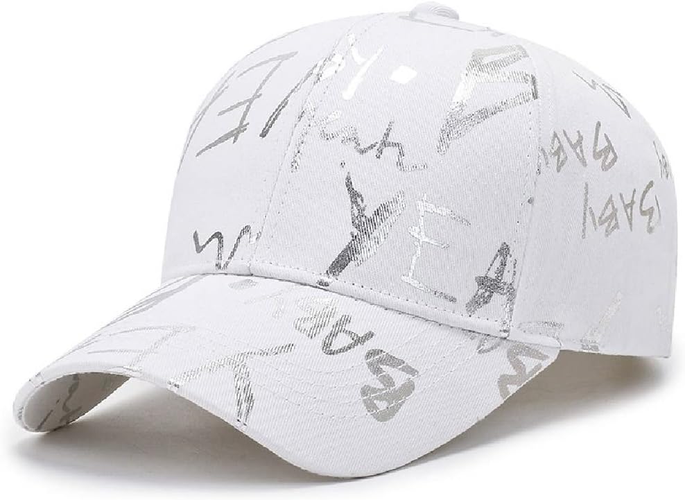 Women Baseball Cap Shiny Graffiti Letter Sun Hats Harajuku Girls Adjustable Hip Hop Hat
