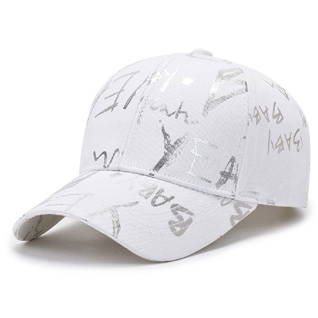 ZYFSHA Berretto da Baseball da Donna Cappellino da Sole con Lettera Graffiti Lucidi Cappello Hip Hop Regolabile per Ragazze Harajuku