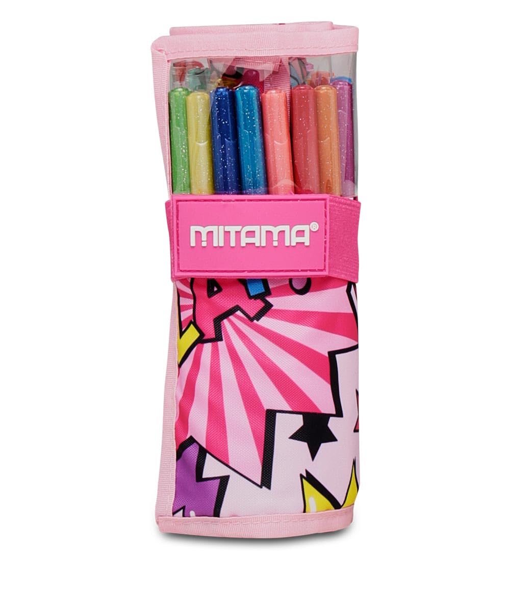 Seven Glitter Roll + Pencil Case Mix Mitama Writing Roll, Multi-Coloured, Taglia Unica, School