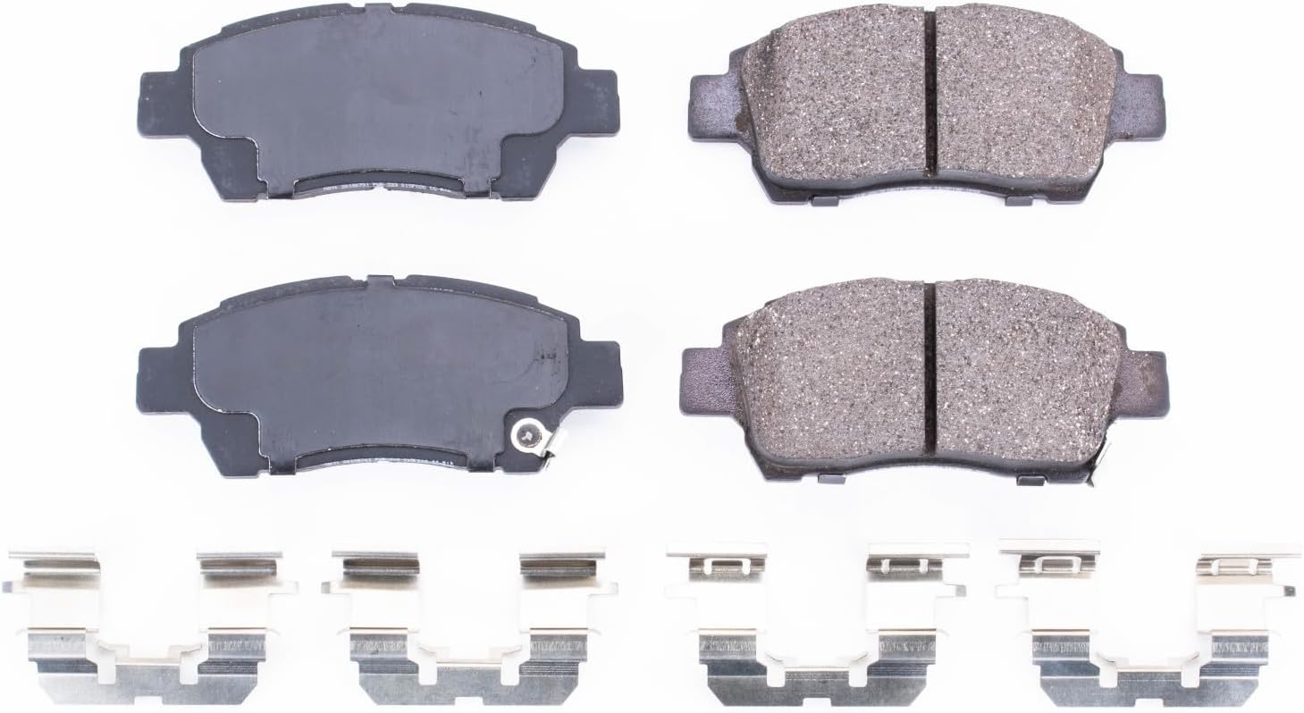 PowerStop Front Brake Pads For Toyota Echo 2000 - Z17 Ceramic Brake Pads With Installation Hardware, 17-831