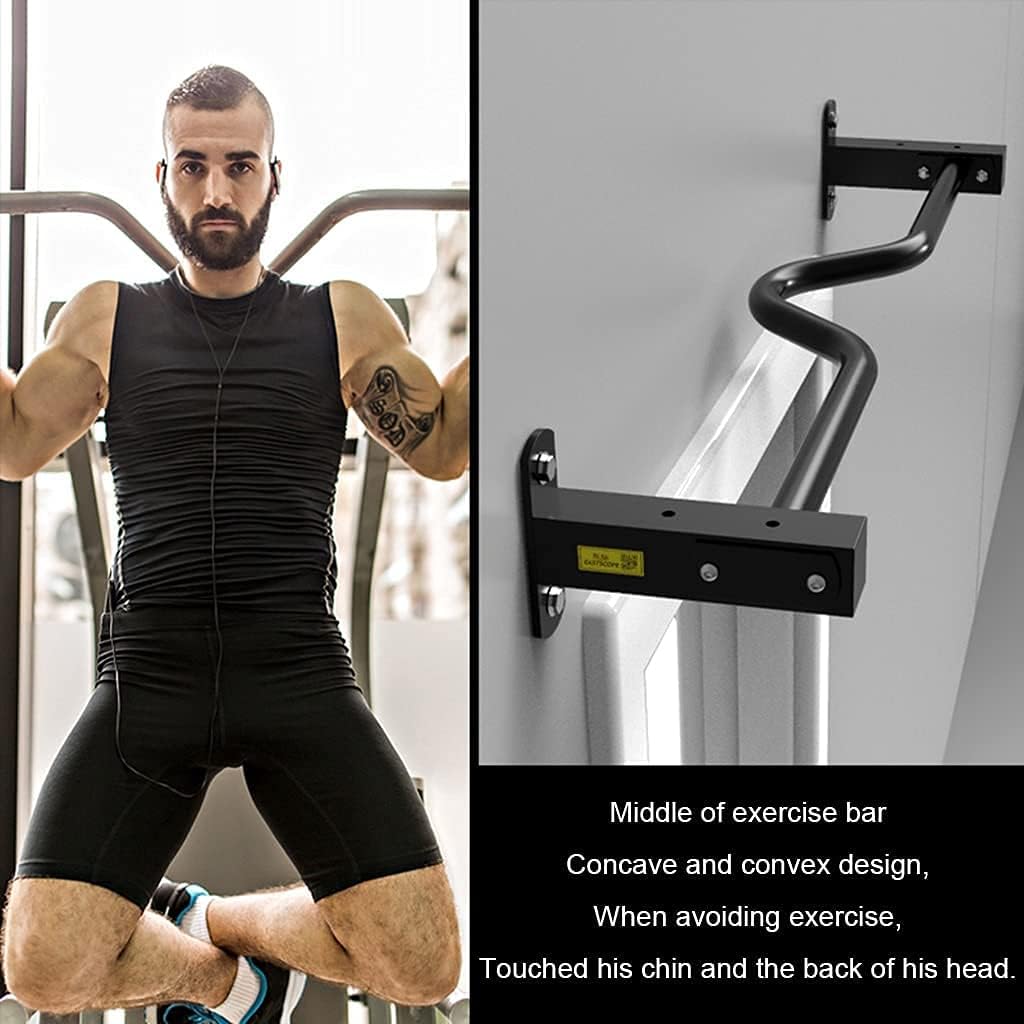 Pull Up Bar Gym Workout Strength Training Equipment Wall Mounted Pull Up Bar Arm Strength Training Device Indoor Simple Perforation Installation Multifunctional Sports Auxiliary Stretching Equipment