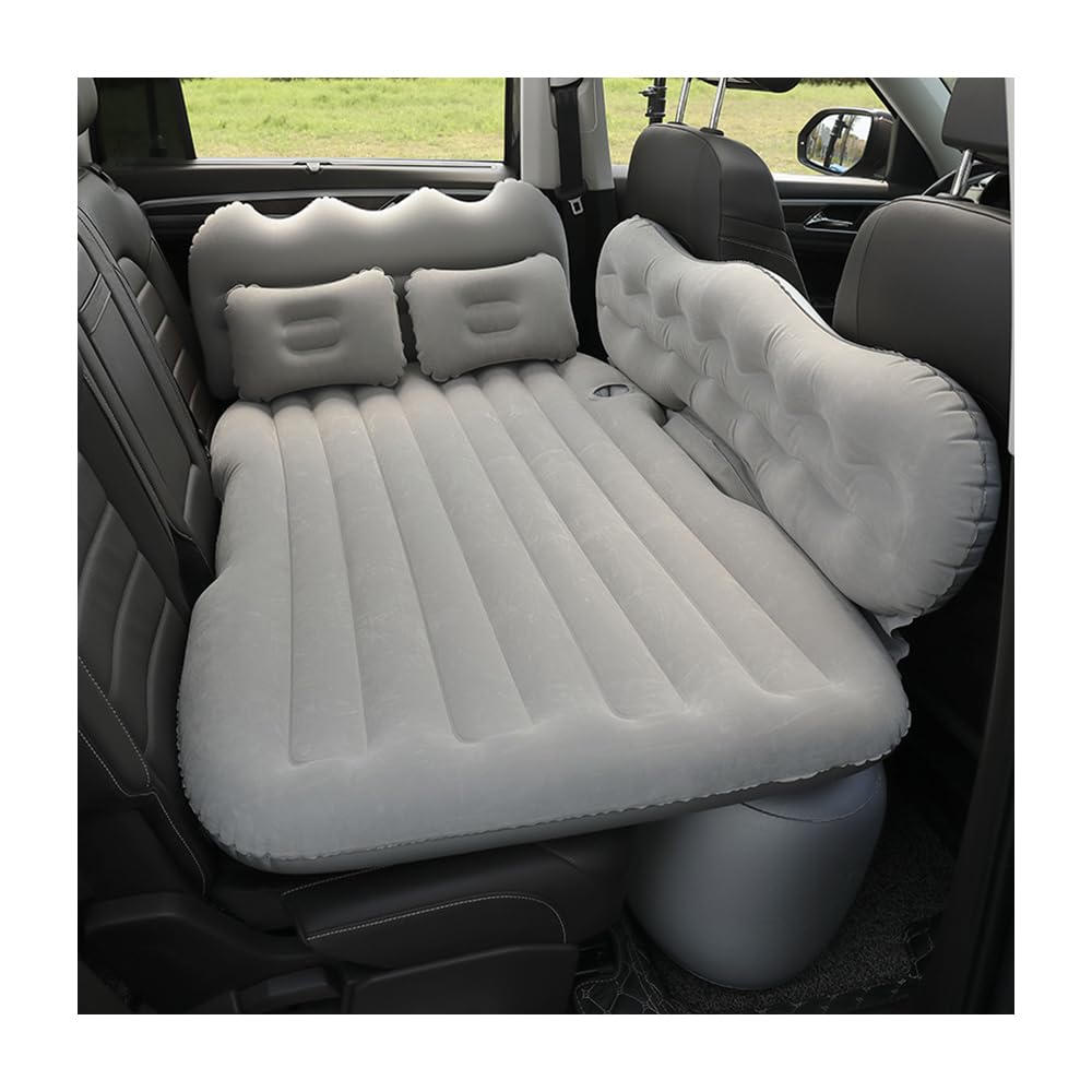 qiyue Inflatable Car Air Mattress Back Seat Bed,Car Thickened Camping Portable Travel Sleeping for Universal SU (Black) (Car Mattress with Cushion)