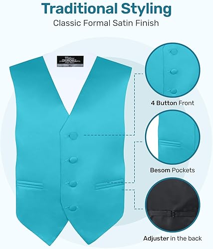 Miniatura 4 de S.H. Churchill & Co. Conjunto de chaleco de 4 piezas para niño, con corbatín, corbata para el cuello y pañuelo de bolsillo