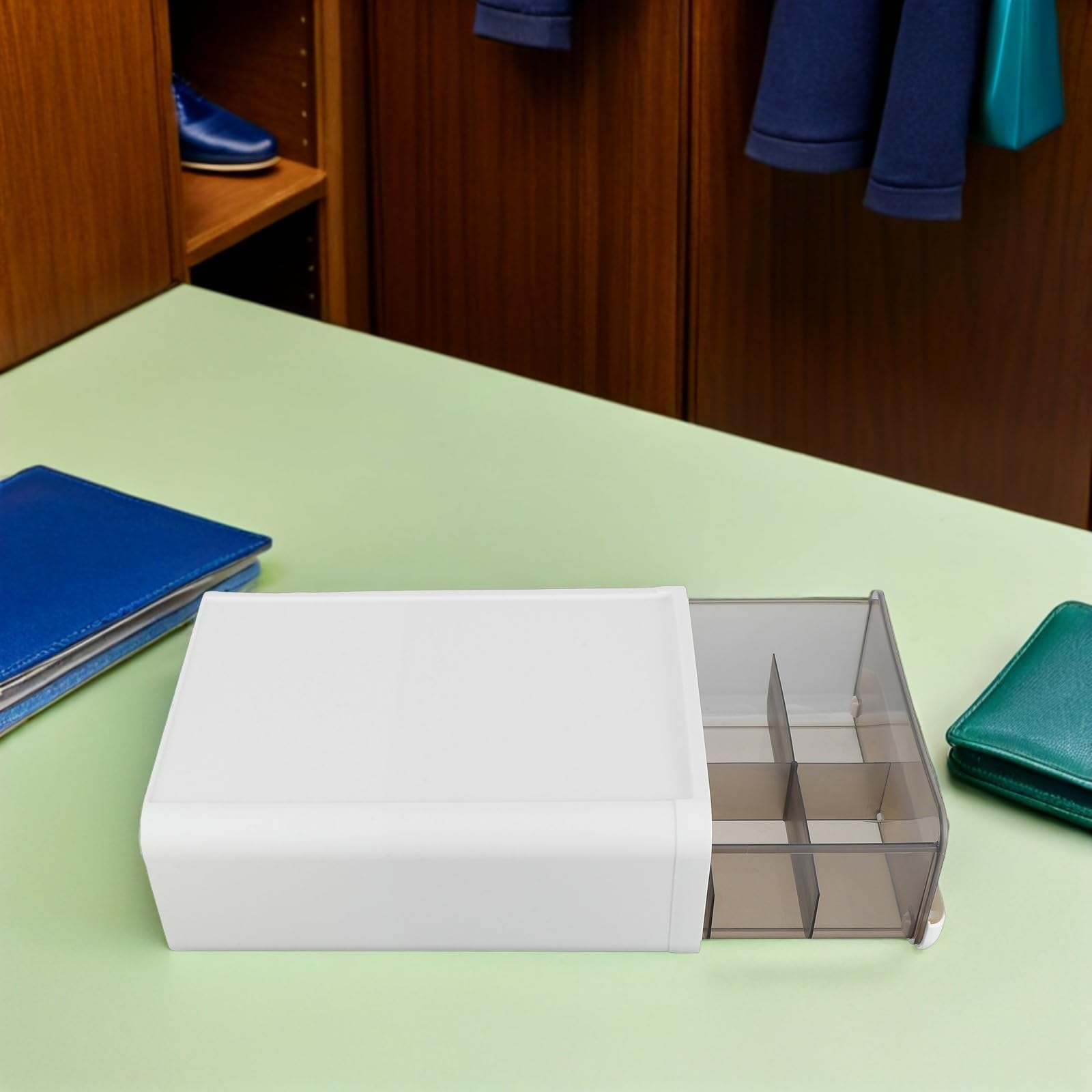 Beavorty Organizzatore per Cassetti 10 Scomparti in Plastica Contenitore per Biancheria Intima e Calzini Divisori Rigidi Salvaspazio per Armadio e Sottoletto per Camera da Letto e