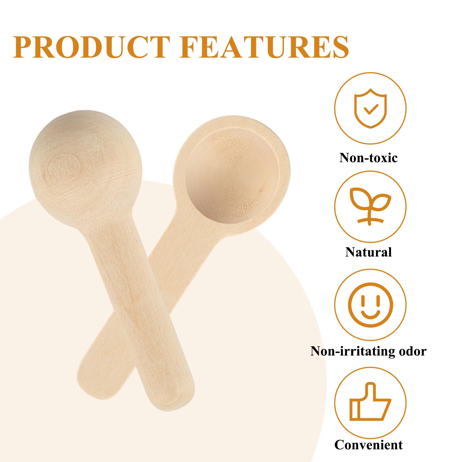 50 Mini Cucchiai Di Legno - 6.8x2.4cm, Per Spezie, Zucchero, Caffè - Foto 6