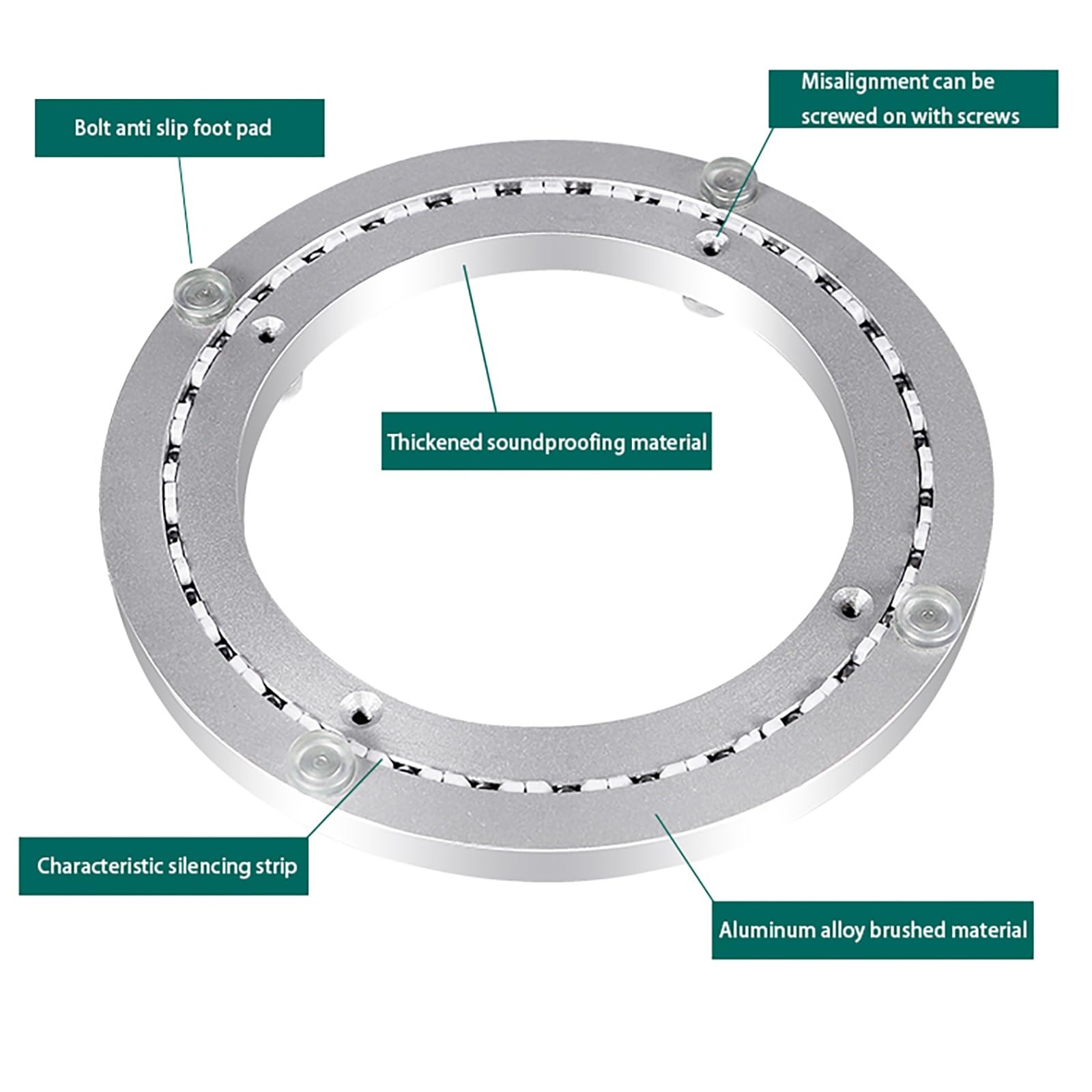 Plateau tournant Lazy Susan 20 cm-30 cm-50 cm - Robuste - Plateau tournant en alliage d'aluminium - Plateau tournant à roulement Lazy Susan (400 mm)