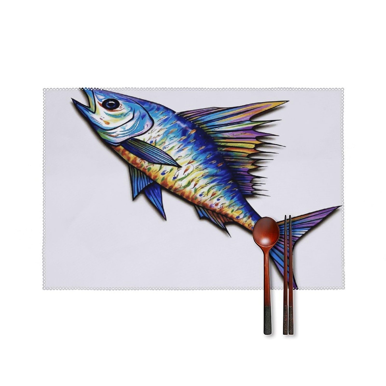 Fodpand Style Fish Art Placemats Set Of 4 Place Mats Table Mats