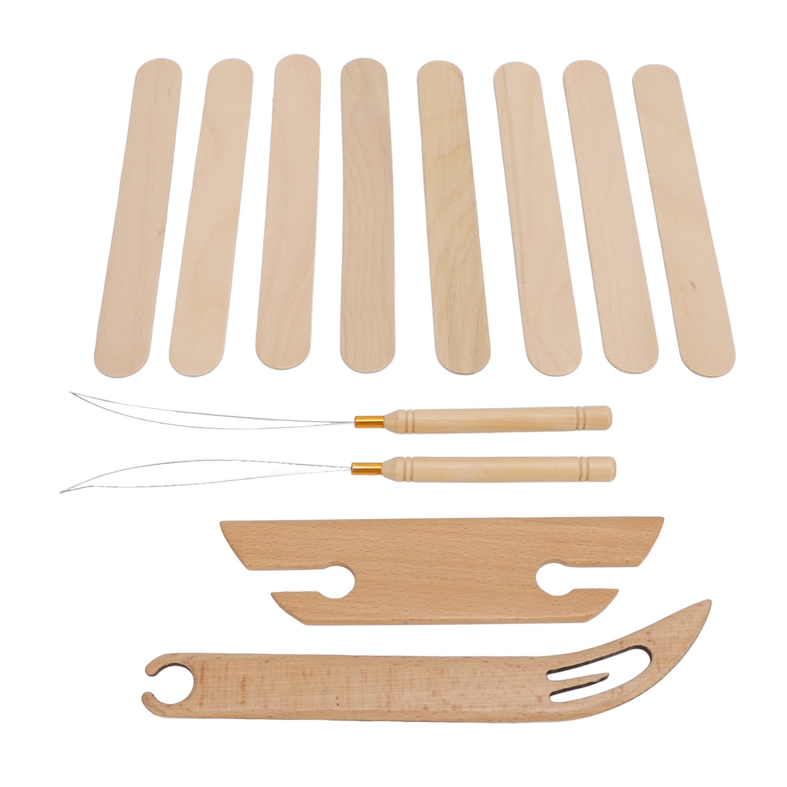 Houten weefkam, weefgetouw kit, professionele houten weefgetouw kam grote ogen naald 4 mm haaknaald set voor het maken van doe-het-zelf ambachten gereedschap (type 3