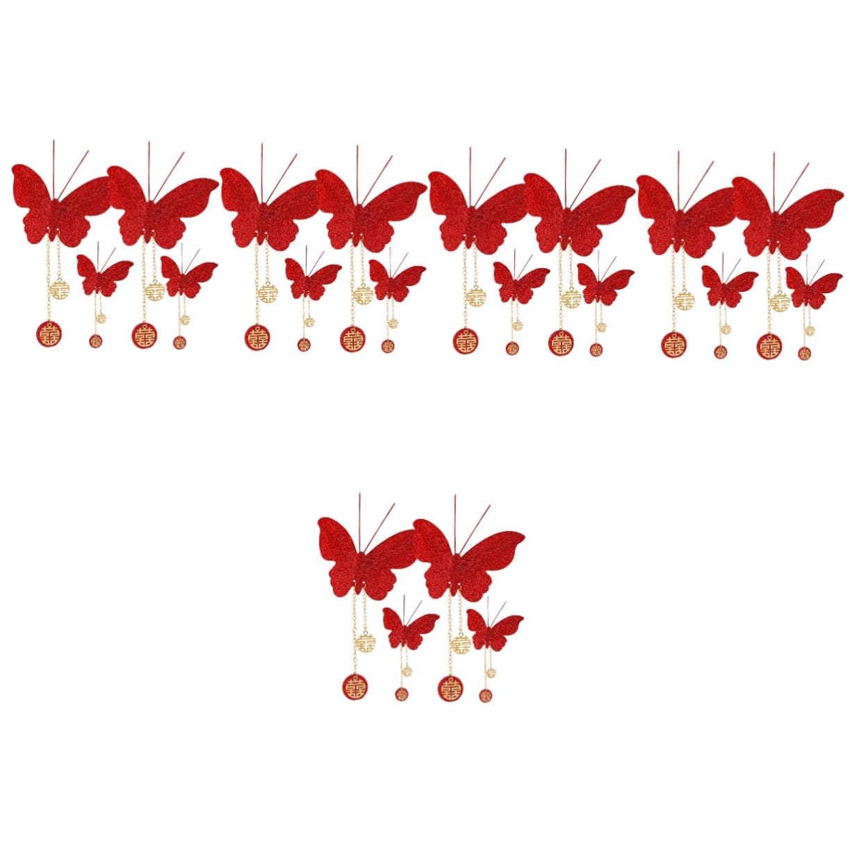 STOBAZA 20 Stk Schmetterlings-ornament Schmetterling Party Dekorationen Schmetterling Dekorationen Braut Aufkleber Hochzeitsdekorationen 3d Rot Festlich Krawatte Funkeln