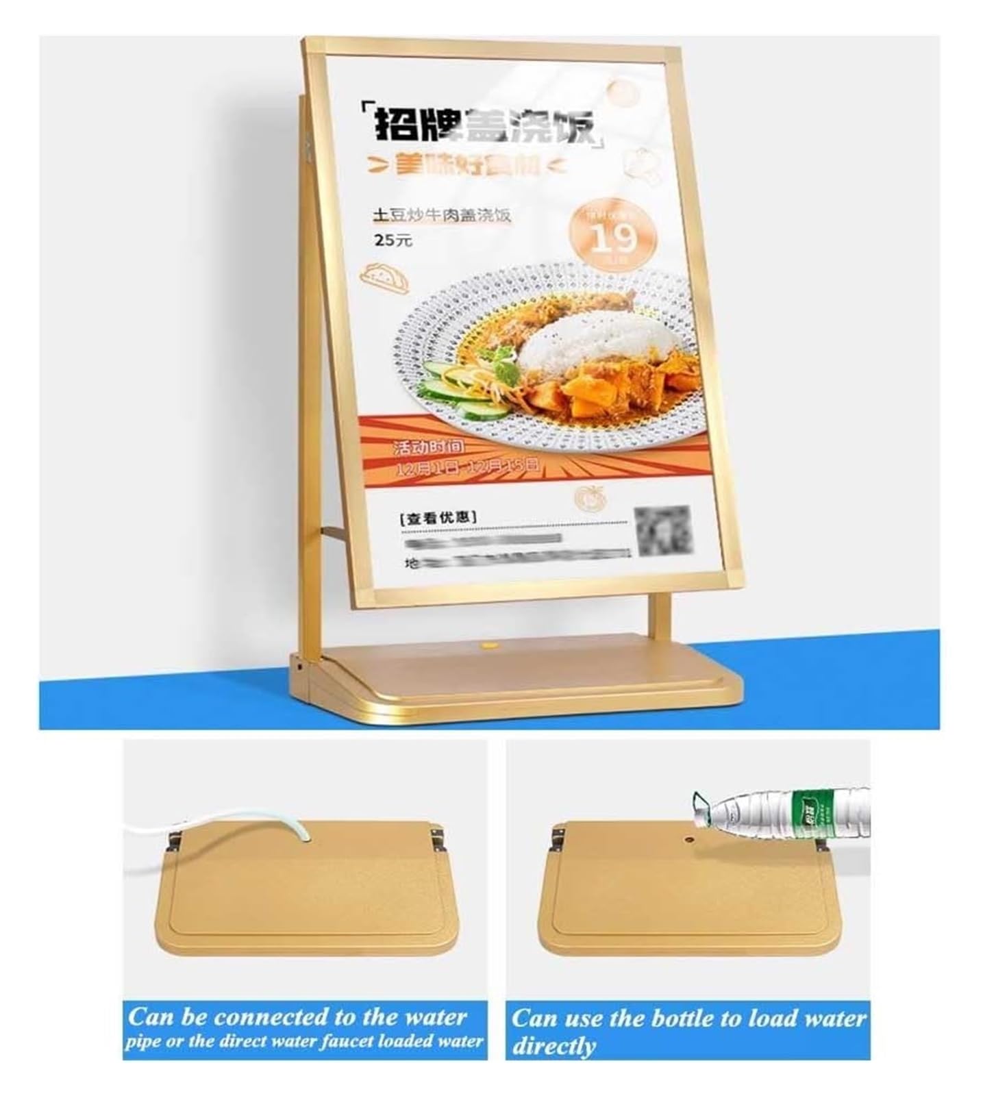 Soporte De Pie Para Carteles Soporte For Carteles, Resistente Al Viento, Publicidad En Vallas Publicitarias, Menú Comercial, Soporte For Carteles For Suelo, Diseño De Polea Inferior Con Marco Reutiliz