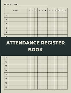 Attendance Register Book: Attendance Record Book for Clubs, Simple Attendance Tracker
