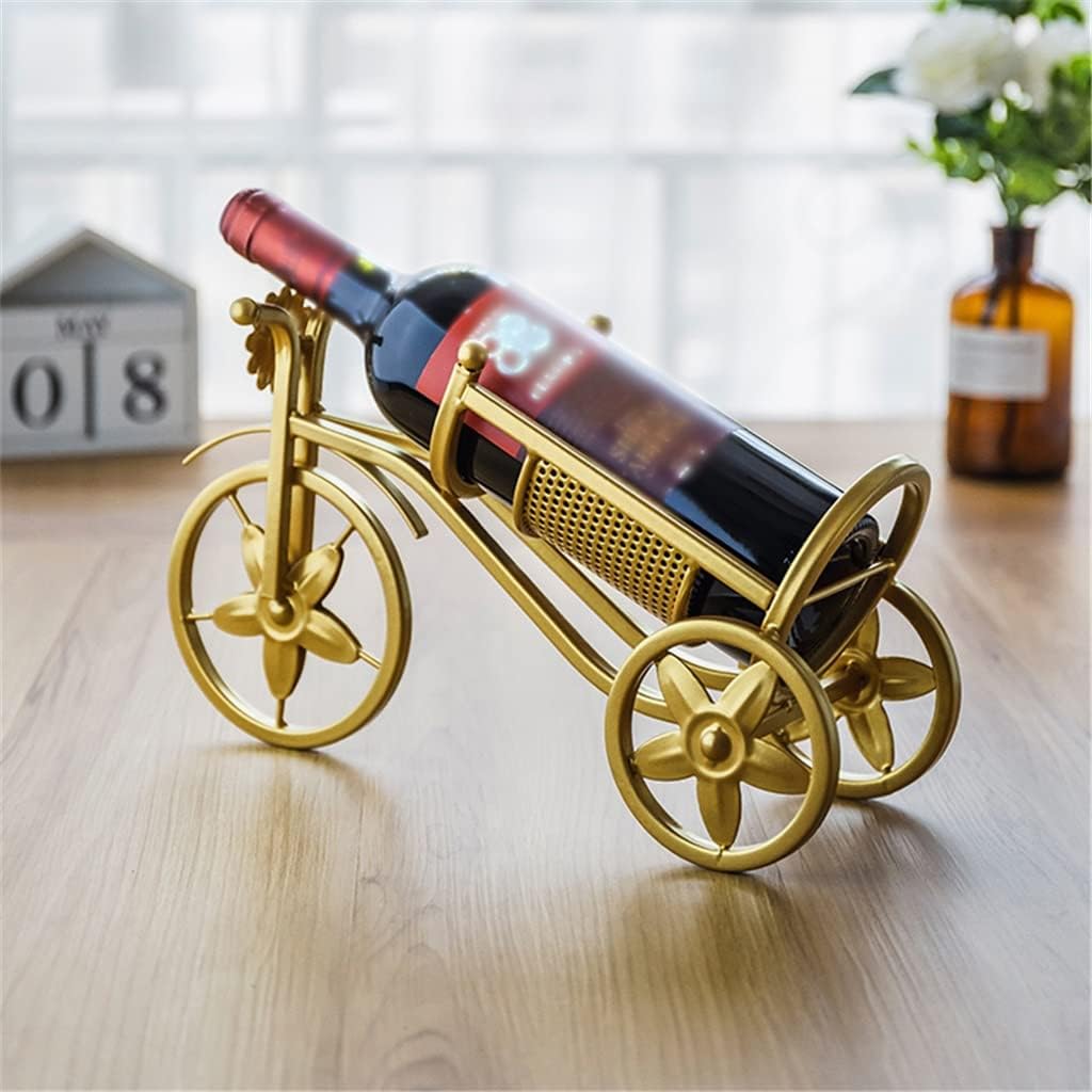 Bicycle Wrought Iron Wine Cabinet Decoration Rack Bottle Home(Black)