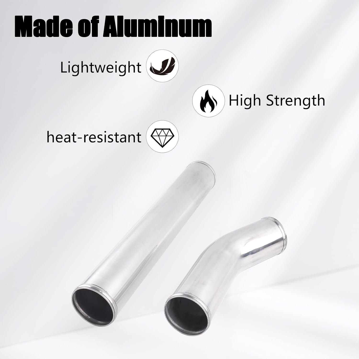 Intercooler Pipe Kit Air Intake Elbow Tube Kit Compatible with 1994-2002 Dodge Ram 2500 3500 5.9L Cummins Aluminum Intercooler Pipe Set with Silicone Boots and Stainless Clamps