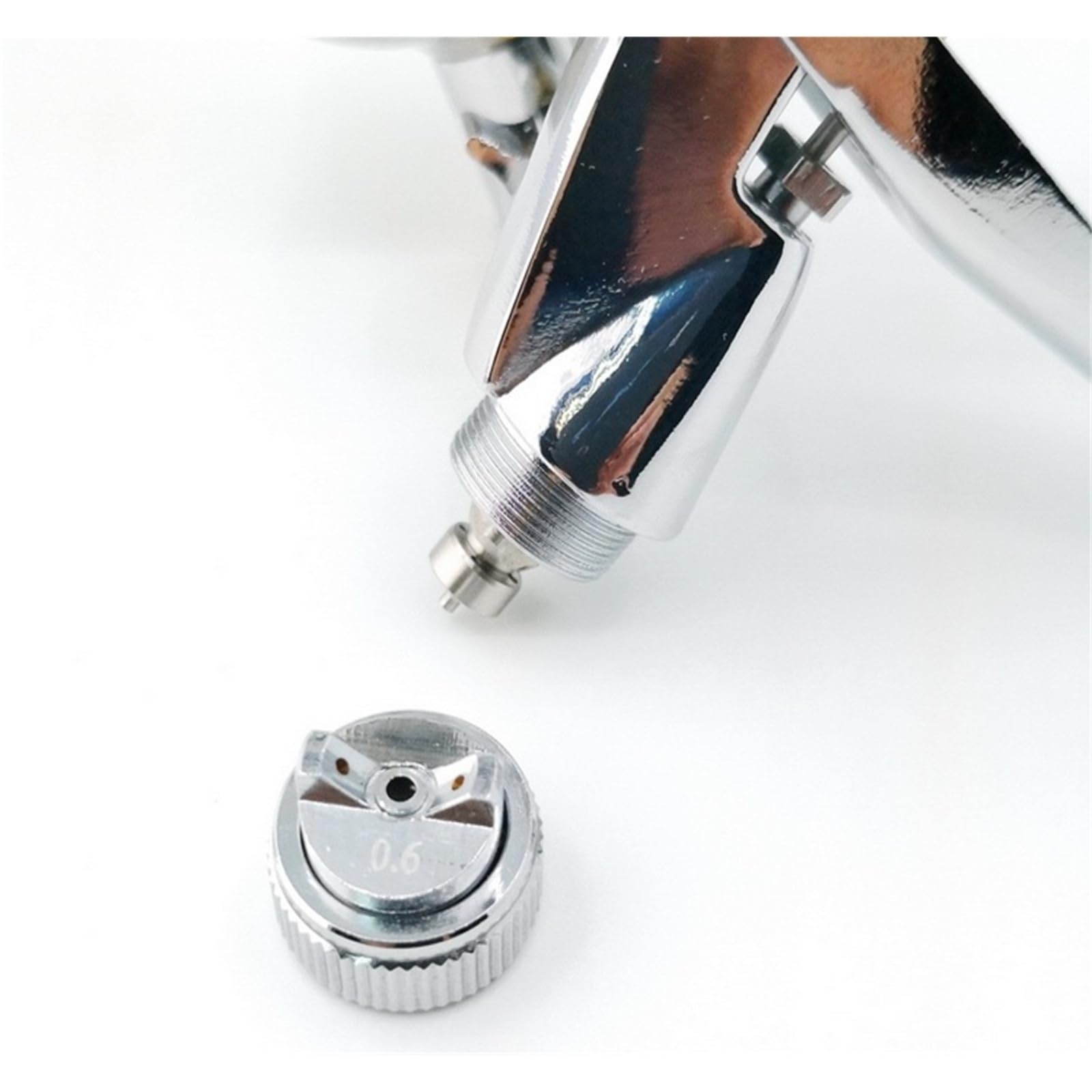 Pulverizador de Pintura, Pistola pulverizadora de aire 0,6 mm, olla acero inoxidable, mini pistola 200 ml