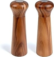 Vista 11 de Juego de molinillo de sal y pimienta de madera, molinillo manual de sal y pimienta, molinillo de sal de madera de acacia recargable, molinillo