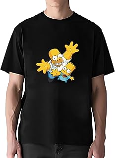 [WMZQMDG] ザ・シンプソンズ Tシャツ メンズ 半袖 7オンス 肉厚生地 クルーネック 綿100% 夏服 おしゃれ プリント ゆったり インナーシャツ 丸首 通気性 肌着