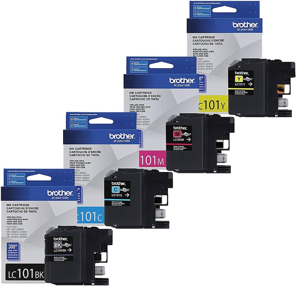 Brother LC-101 Ink Cartridge (Black,Cyan,Magenta,Yellow 4- Pack) Set