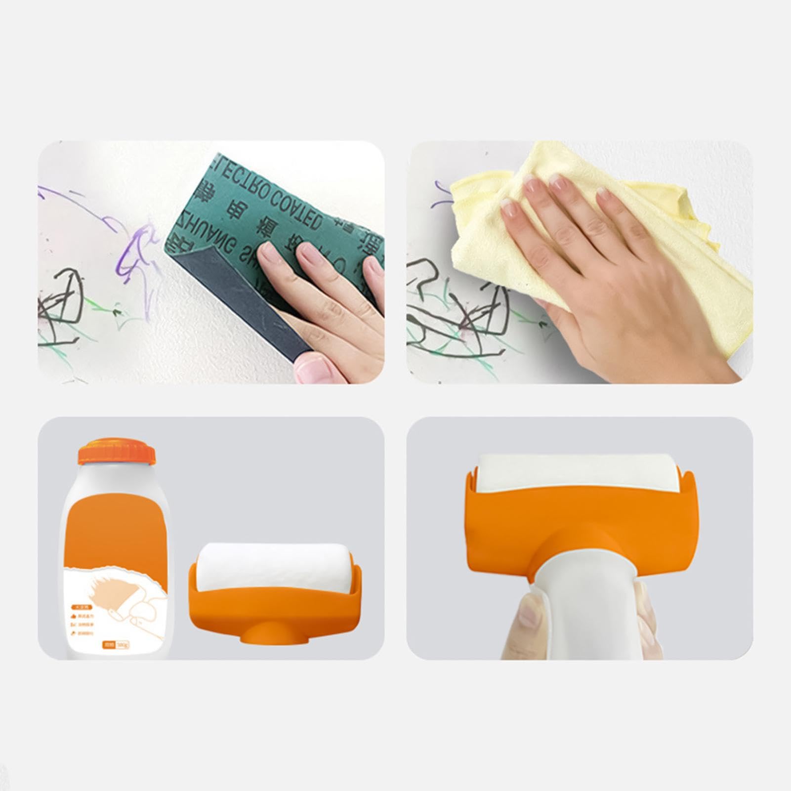 Rullo Riparazione Pittura 2-in-1 Inodore Portatile Asciugatura Rapida | Verniciatura a Rullo per Riparazioni Per Interni, Esterni, Casa, Cucina, Mobili, Porta, Falegnameria, Riparazione Pareti
