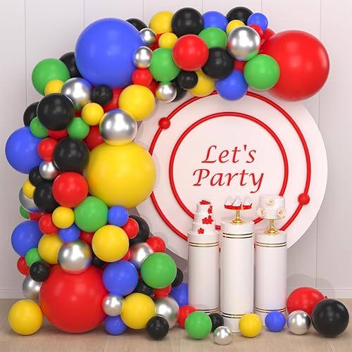 Miniatura 40 de Kit de guirnalda de globos rojos y blancos y plateados: 122 globos rojos y blancos, globos rojos y plateados, globos de graduación para cumpleaños