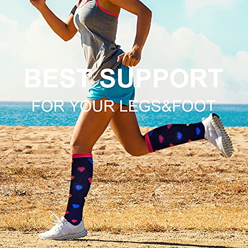 Image of bropite Compression Socks 20-30 mmHg,6 Pairs Knee-High for Running,Nurses | Graduated 20-30mmHg support,better circulation,swelling relief,unisex all-day comfort for pregnancy & activity