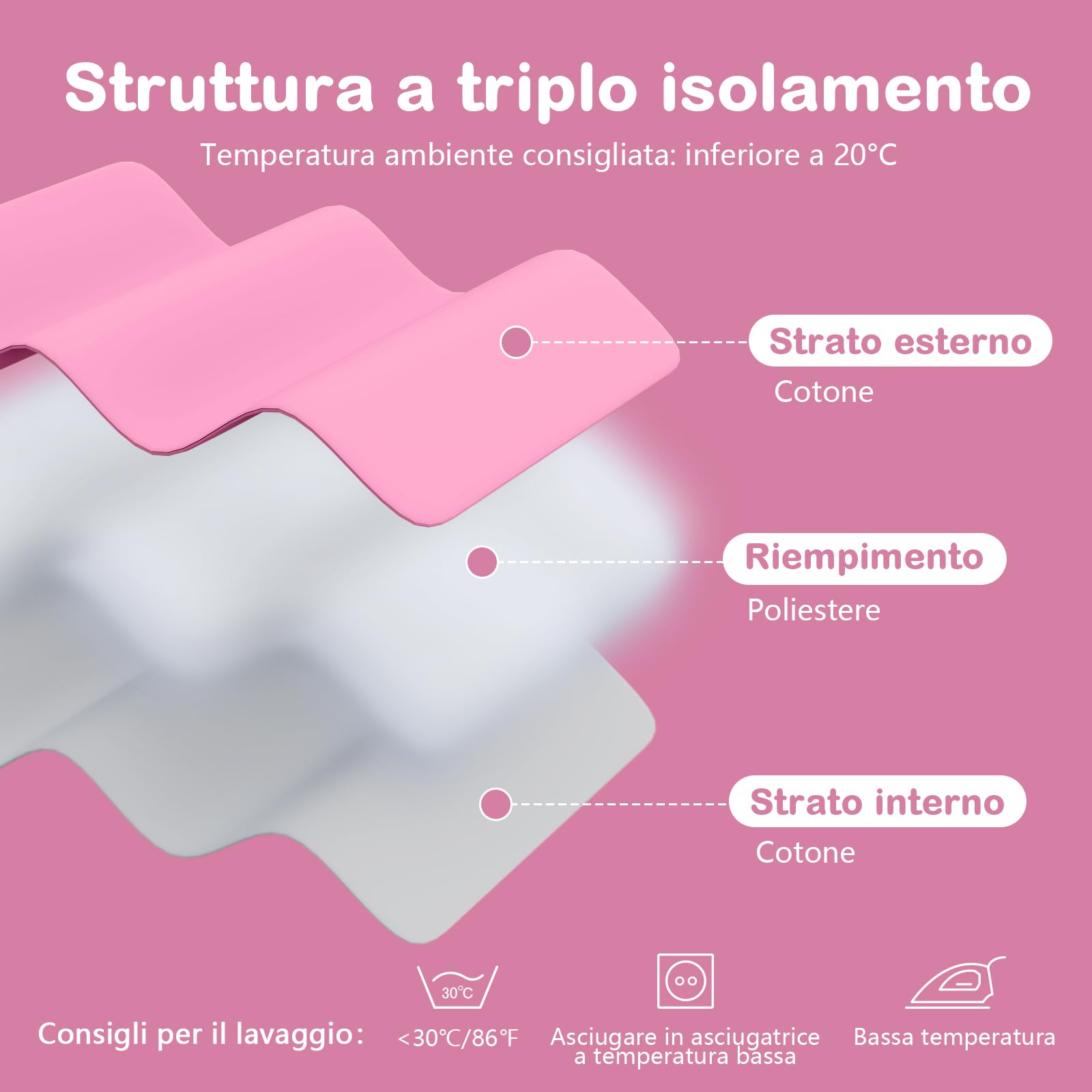Mosebears Sacco nanna invernale per bambini, 2,5 Tog, 100% cotone, per diverse misure dalla nascita fino all'età di 24 mesi (Blush, 0-6 mesi)