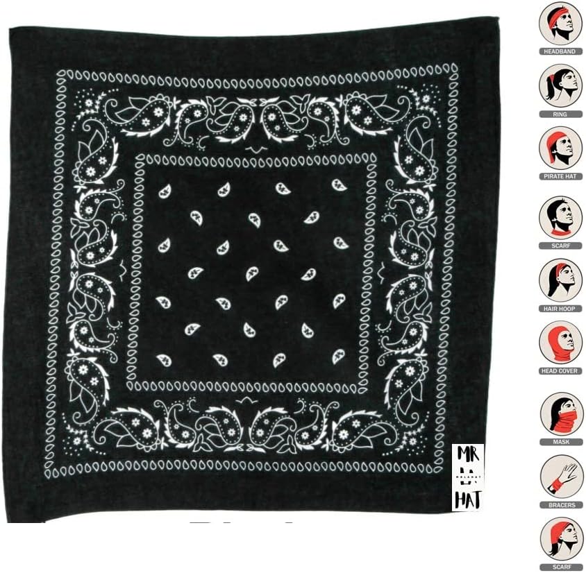 Mrlahat 6277Y Youth Kid (Age 7-16) Flexfit Wooly Combed Cap Hat 6 Panel with Black Bandana - Image 5