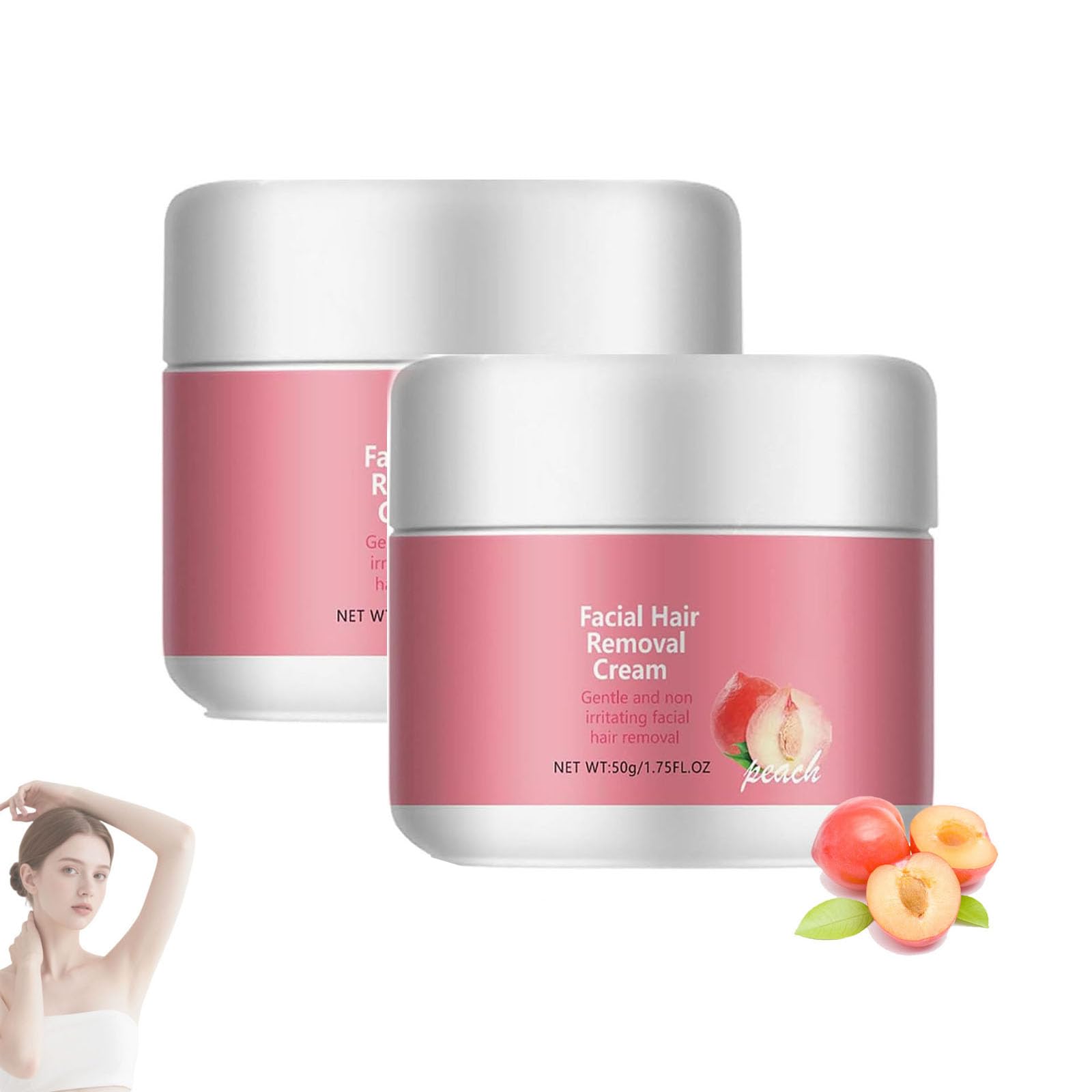 Crema Depilatoria Facial Hairerase, Crema HairErase, Depilación Indolora, Suave Y Calmante, Apta Para Todo Tipo De Pieles (2 unidades)