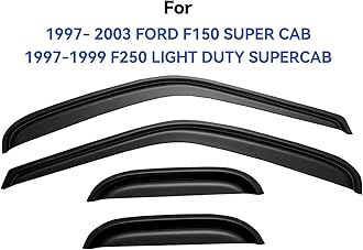 Window Rain Guards for 1997-2003 Ford F150 SuperCab, Vent Visors Shades Wind Deflectors for 1997-1999 F250 Light Duty, 2004 F-150 Heritage (Super/Extended Cab)