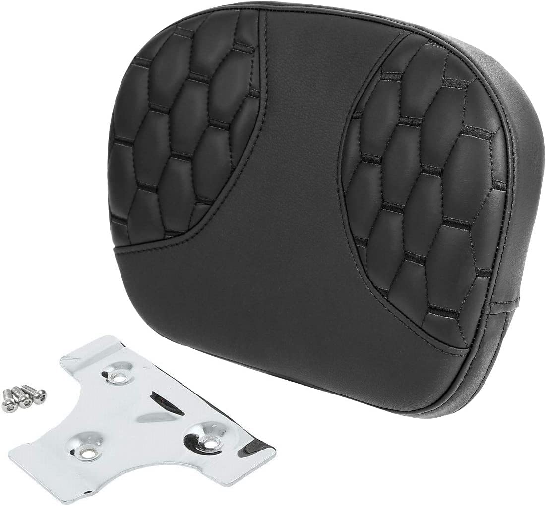 C.C. RIDER Sissy Bar Passenger Backrest Pad For Harley Touring Softail CVO Road Glide Street Glide Road King Electra Glide Softail Street Bob