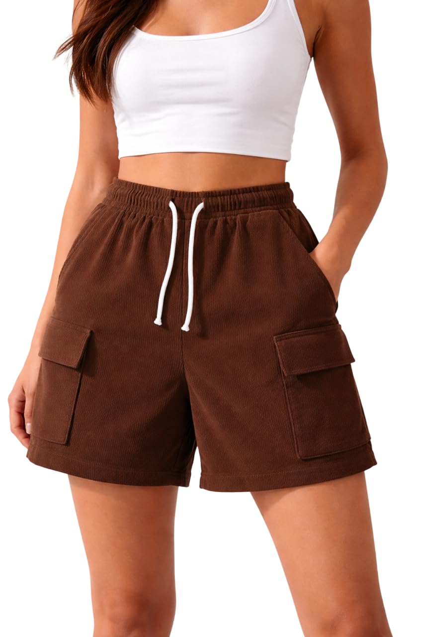 rodzen Classic Women's Ribbed Polycotton Relaxed Fit Shorts || Women Shorts Casual ||Shorts Pant for Women-picture-10