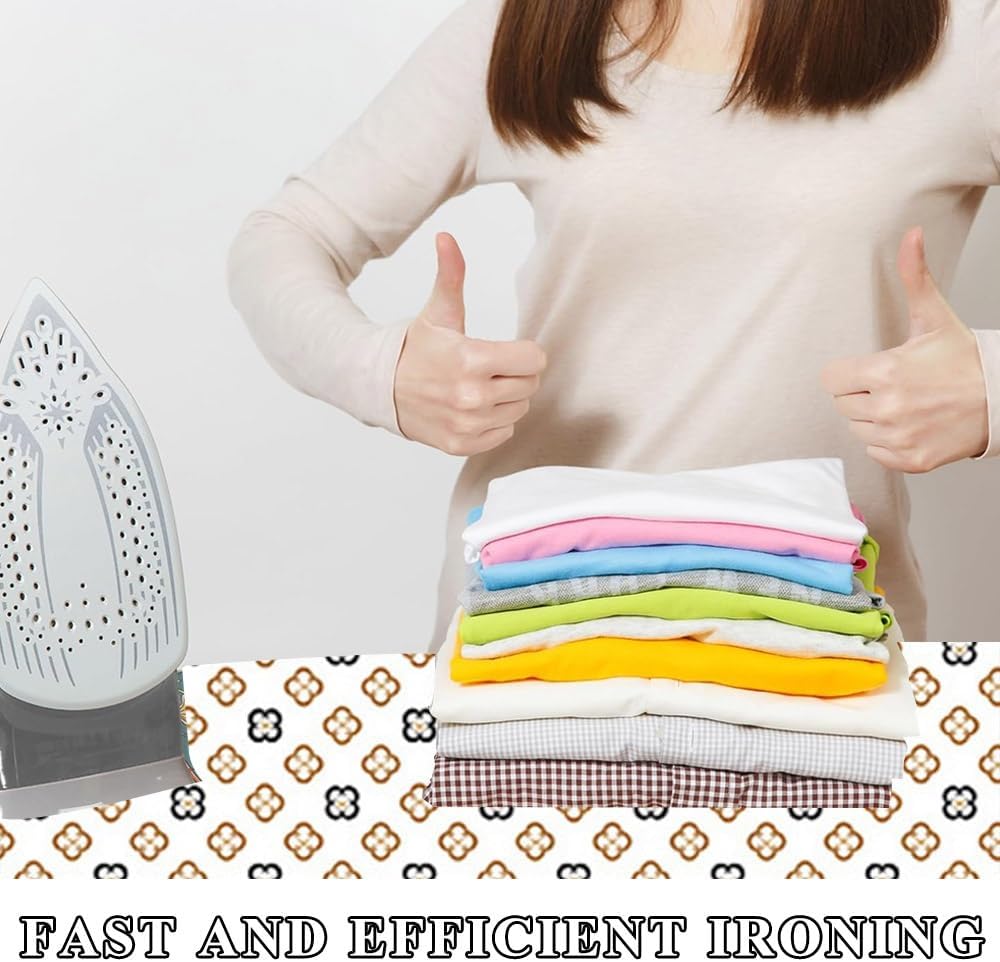 Ironing Board Cover Cotton Ironing Board Cover and Pad 36x12 39x13 43x13 48x15in Iron Board Cover with Thick Padding Elastic Edges(Yellow,48x15in(120x40cm))