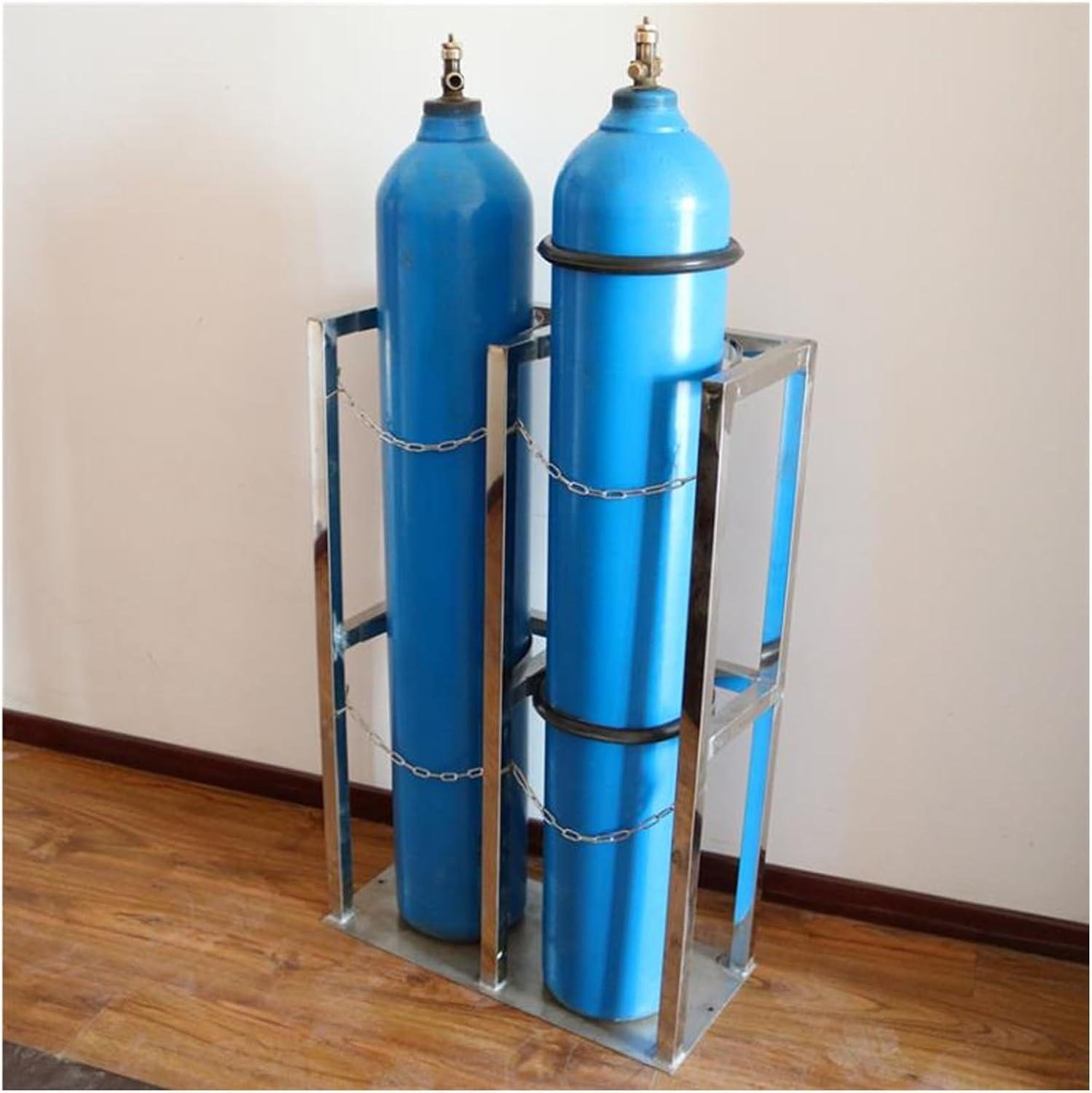 GLJTUO Stainless Steel Oxygen Tank Stand, 8-10L Gas Cylinder Rack for Home & Workshop, Durable Cylinder Storage Holder,9-17.7 x 11.8 x 23.6 in