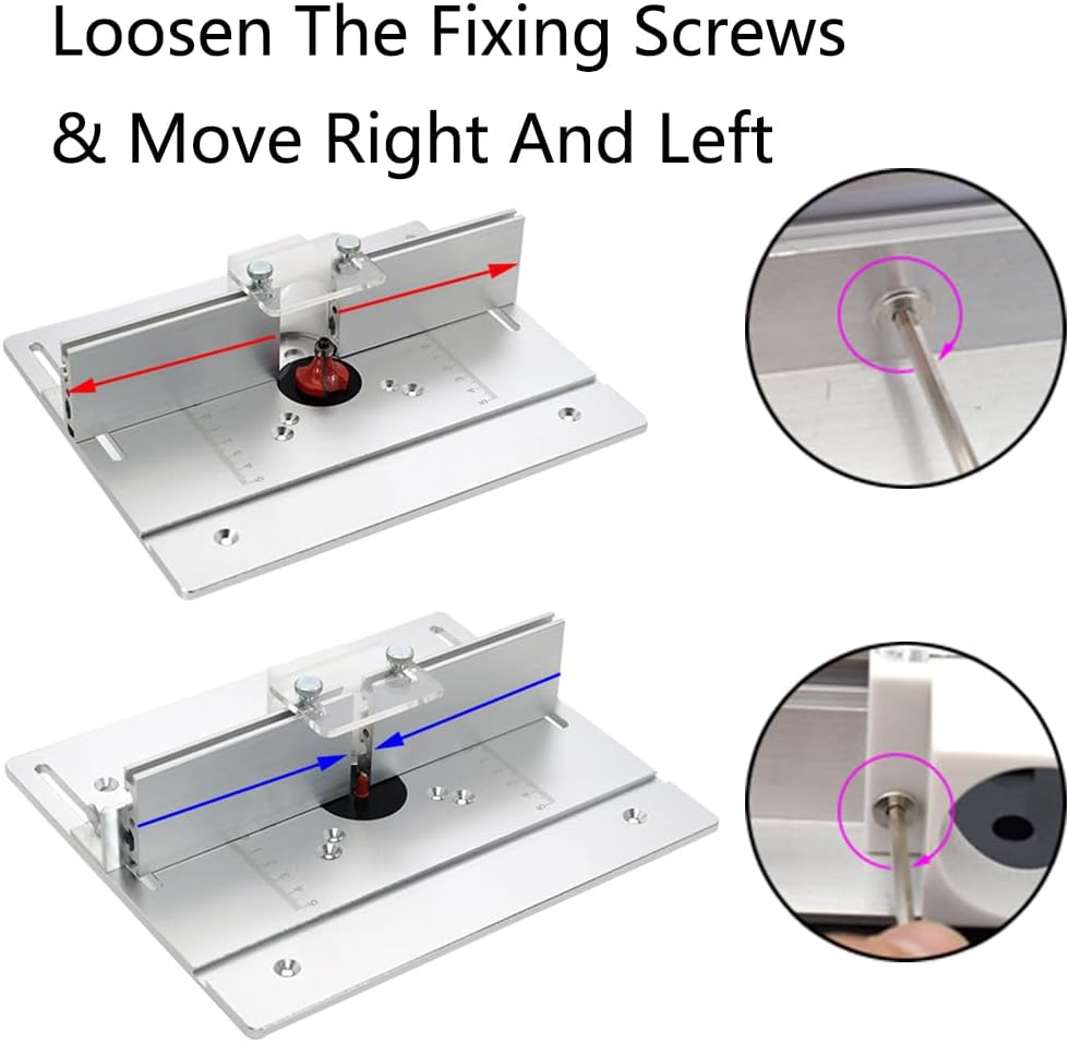 Router Table Insert Plate for Carpenters and DIY Enthusiasts, Aluminum Router Plate, Multifunctional Trimming Engraving Table for Trimming, Deburring, Milling Woodwork