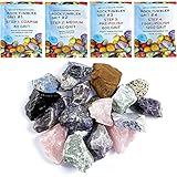 KomeStone Rough Raw Colorful Rocks & Rock Tumbler Polishing Refill Grits, High Performance Polishing Grits and Crystal Stones for Another Batch of Rocks Tumbling, Suitable for All Rock Tumblers
