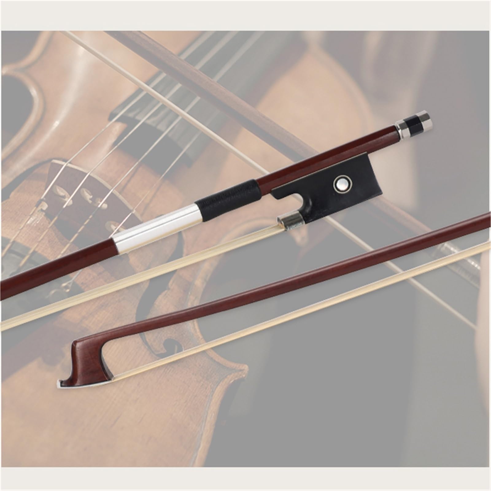 Arco Per Pratica Del Violino Arco per violino per principianti Arco in legno di sandalo rosso brasiliano accessori per strumenti a grandezza naturale con coda di cavallo(1/8 size)