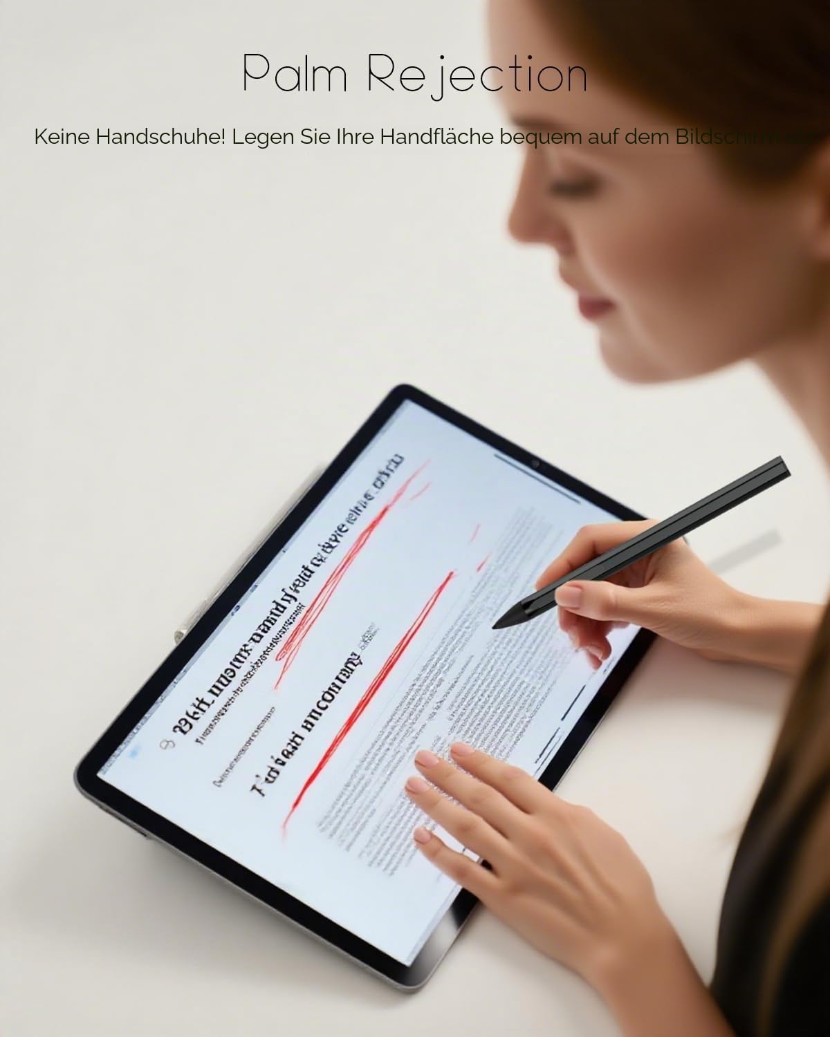 Stylus Stift für HP Envy X360/X2, Pavilion X360, Spectre X360/X2, wiederaufladbarer MPP 2.0 Tilt Active Pen mit 4096 Druckempfindlichkeit, Handflächenerkennung, magnetischer Befestigung, schwarz