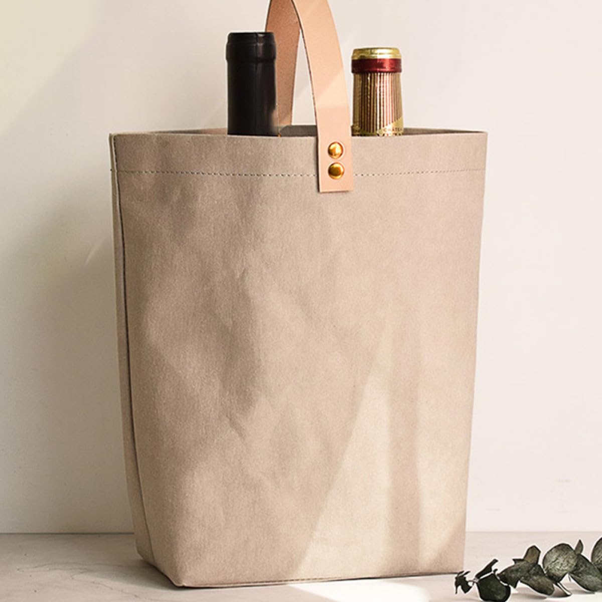Cabilock 2piezas Bolsa Kraft Reutilizable Para Botellas De Para y Celebraciones