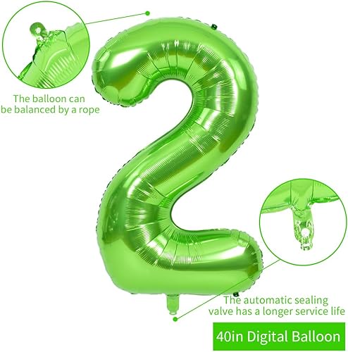 Miniatura 2 de TONIFUL Globos grandes de 40 pulgadas con números verdes número 21 dígitos 21, globos de helio, globos de aluminio de Mylar con números grandes para
