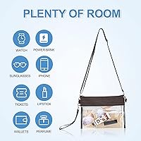 Vista 6 de Clear Stadium Approved Crossbody Bag Transparent Tote Purse for Work Concert Sports
